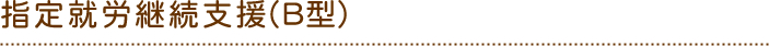 指定就労継続支援(B型)
